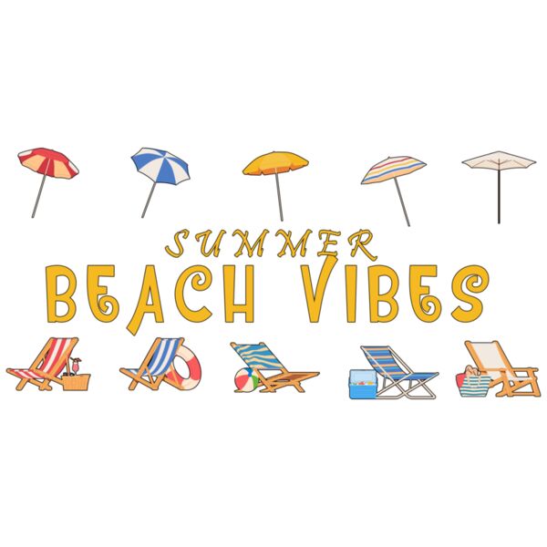 Summer Beach Vibes, Summer, Travel, Beach - D041-22 Thumbnail