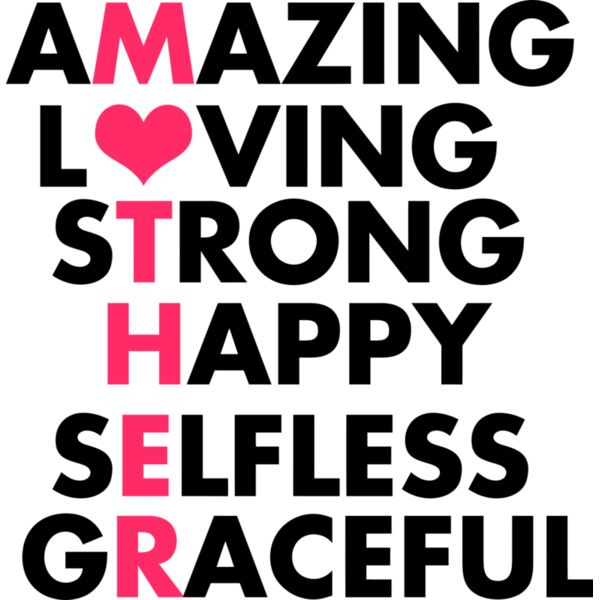 aMazing, l♥ving, sTrong, Happy, sElfless, gRaceful Mother, Mother's Day, Mom, Mommy - MOM05 Thumbnail