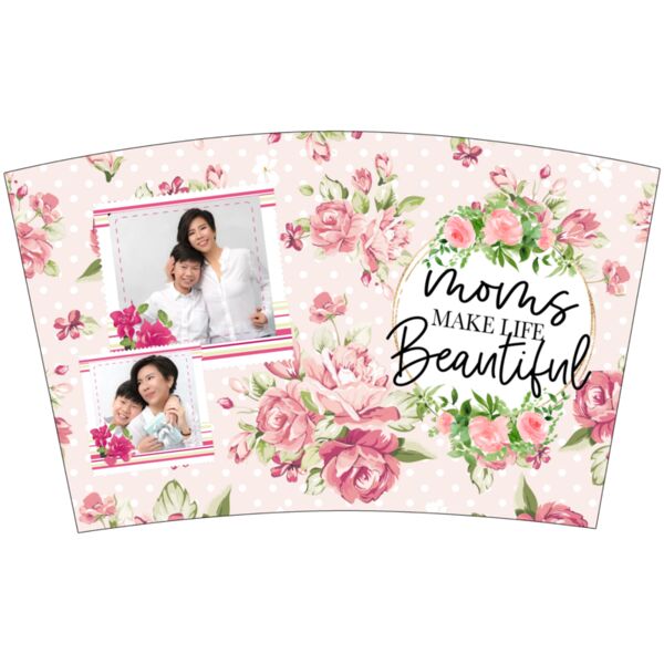 Moms make life Beautiful, Photo Frame with Customizable Image, Mother's Day, MOM - MPT-4 Thumbnail