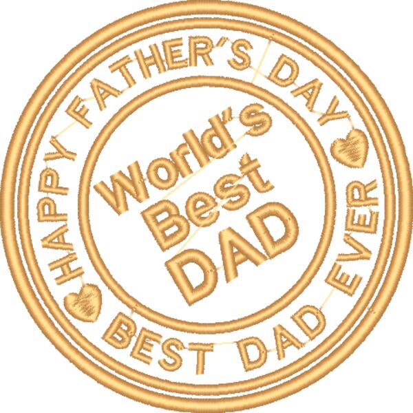 World's Best DAD, BEST DAD EVER, Happy Father's Day - EBD-0005-5INCH Thumbnail