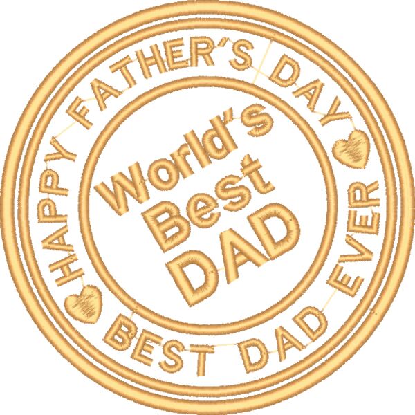 World's Best DAD, BEST DAD EVER, Happy Father's Day - EBD-0005-6INCH Thumbnail