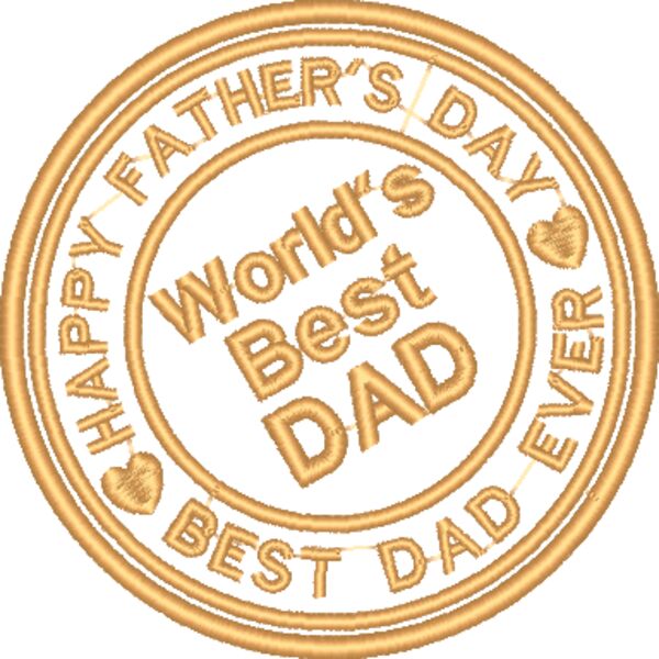World's Best DAD, BEST DAD EVER, Happy Father's Day - EBD-0005-4INCH Thumbnail