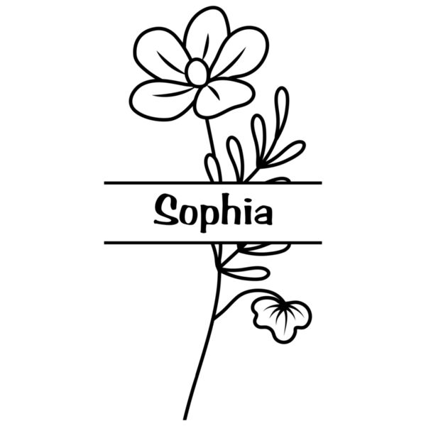 Flower Design with Personalized Name, Split Flower - SPF-003 Thumbnail