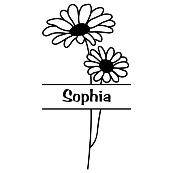 Flower Design with Personalized Name, Split Flower - SPF-004 Thumbnail