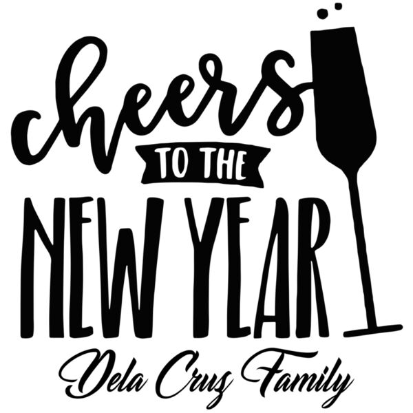 Cheers to the NEW YEAR, New Year Design with Personalized Family Name, 2026 New Year - NYD-09 Thumbnail
