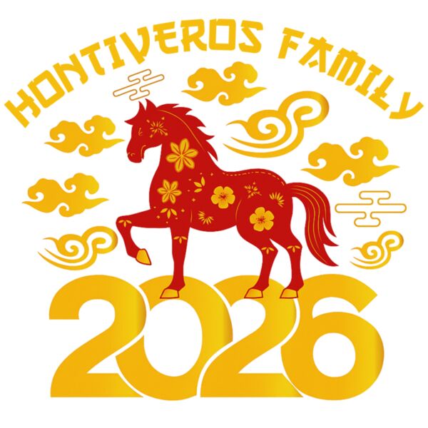 Year of the Horse, New Year Design with Personalized Family Name, 2026 New Year Design - NYD-15 Thumbnail