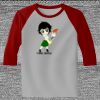 Raglan 3/4 Roundneck Shirt (Gray Body) Thumbnail
