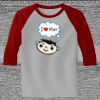 Raglan 3/4 Roundneck Shirt (Gray Body) Thumbnail