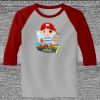 Raglan 3/4 Roundneck Shirt (Gray Body) Thumbnail