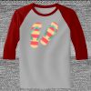 Raglan 3/4 Roundneck Shirt (Gray Body) Thumbnail