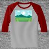 Raglan 3/4 Roundneck Shirt (Gray Body) Thumbnail