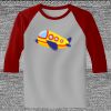 Raglan 3/4 Roundneck Shirt (Gray Body) Thumbnail