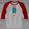 Raglan 3/4 Roundneck Shirt (Gray Body) Thumbnail