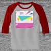 Raglan 3/4 Roundneck Shirt (Gray Body) Thumbnail