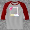 Raglan 3/4 Roundneck Shirt (Gray Body) Thumbnail