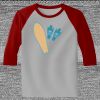 Raglan 3/4 Roundneck Shirt (Gray Body) Thumbnail