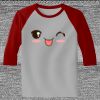 Raglan 3/4 Roundneck Shirt (Gray Body) Thumbnail