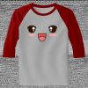 Raglan 3/4 Roundneck Shirt (Gray Body) Thumbnail