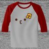 Raglan 3/4 Roundneck Shirt (Gray Body) Thumbnail