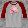 Raglan 3/4 Roundneck Shirt (Gray Body) Thumbnail