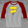 Raglan 3/4 Roundneck Shirt (Gray Body) Thumbnail