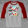 Raglan 3/4 Roundneck Shirt (Gray Body) Thumbnail