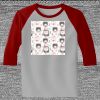 Raglan 3/4 Roundneck Shirt (Gray Body) Thumbnail