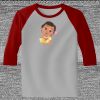 Raglan 3/4 Roundneck Shirt (Gray Body) Thumbnail