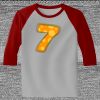 Raglan 3/4 Roundneck Shirt (Gray Body) Thumbnail