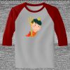 Raglan 3/4 Roundneck Shirt (Gray Body) Thumbnail