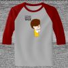 Raglan 3/4 Roundneck Shirt (Gray Body) Thumbnail