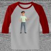 Raglan 3/4 Roundneck Shirt (Gray Body) Thumbnail