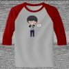 Raglan 3/4 Roundneck Shirt (Gray Body) Thumbnail