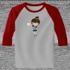 Raglan 3/4 Roundneck Shirt (Gray Body) Thumbnail