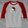 Raglan 3/4 Roundneck Shirt (Gray Body) Thumbnail