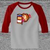 Raglan 3/4 Roundneck Shirt (Gray Body) Thumbnail