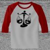 Raglan 3/4 Roundneck Shirt (Gray Body) Thumbnail