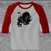 Raglan 3/4 Roundneck Shirt (Gray Body) Thumbnail