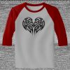 Raglan 3/4 Roundneck Shirt (Gray Body) Thumbnail