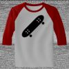 Raglan 3/4 Roundneck Shirt (Gray Body) Thumbnail