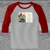 Raglan 3/4 Roundneck Shirt (Gray Body) Thumbnail