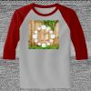 Raglan 3/4 Roundneck Shirt (Gray Body) Thumbnail