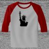 Raglan 3/4 Roundneck Shirt (Gray Body) Thumbnail