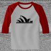 Raglan 3/4 Roundneck Shirt (Gray Body) Thumbnail