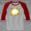 Raglan 3/4 Roundneck Shirt (Gray Body) Thumbnail