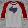 Raglan 3/4 Roundneck Shirt (Gray Body) Thumbnail
