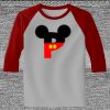 Raglan 3/4 Roundneck Shirt (Gray Body) Thumbnail