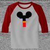 Raglan 3/4 Roundneck Shirt (Gray Body) Thumbnail