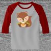 Raglan 3/4 Roundneck Shirt (Gray Body) Thumbnail