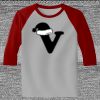 Raglan 3/4 Roundneck Shirt (Gray Body) Thumbnail